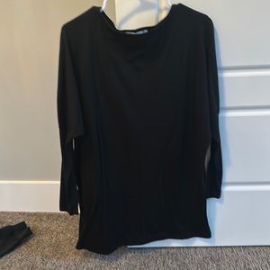Black oversized off the shoulder tunic